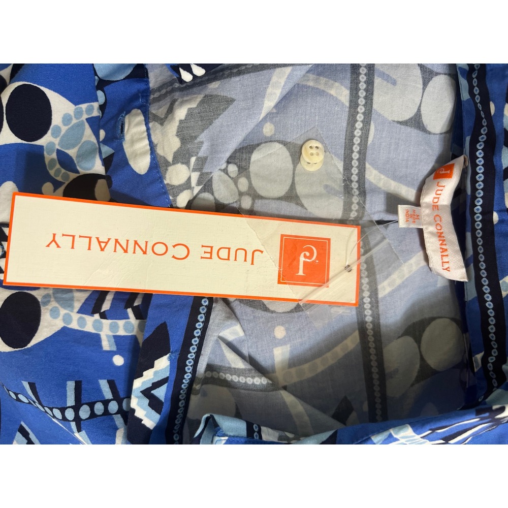 Jude Connally Blue Seaside Catch Print Tunic Top Womens M NEW - Picture 4 of 12
